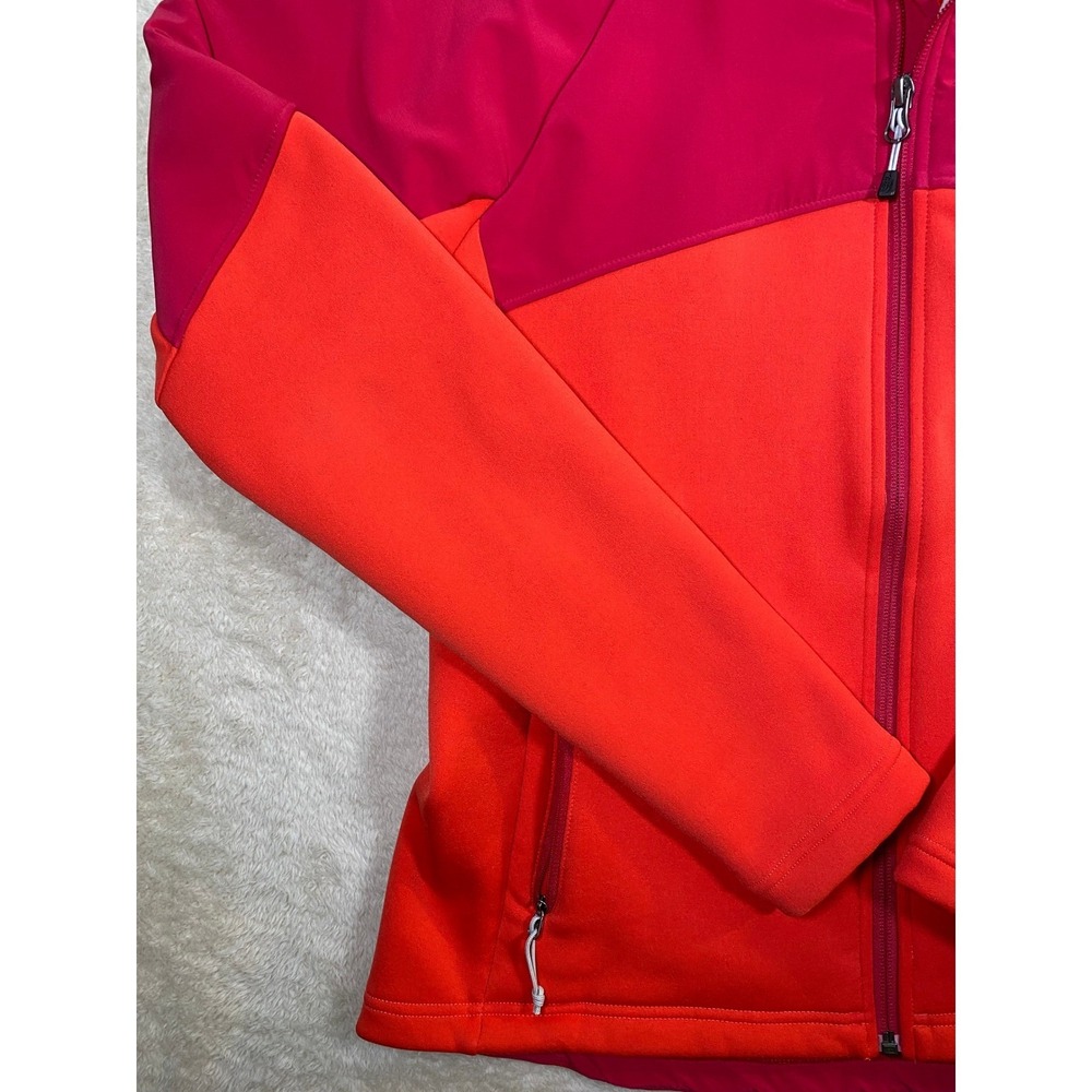 The North Face Womens Full Zip Fleece Jacket Orange Red Colorblock SZ Large - Picture 11 of 16